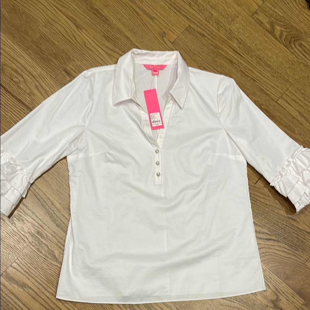 Lilly Pulitzer Sparkle Button Shirt M Medium NEW WITH TAGA